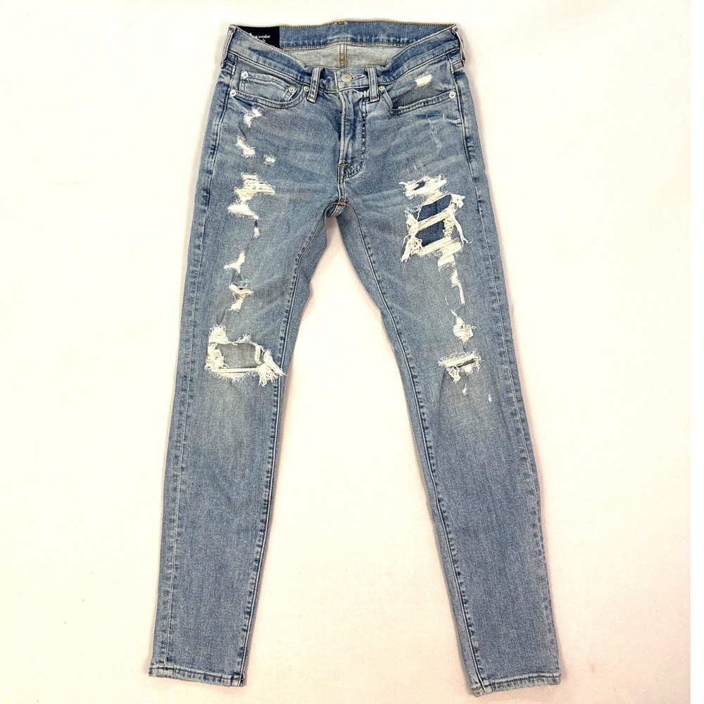 Abercrombie & Fitch Super Skinny Stretch Distressed Jeans Light Wash 28x30